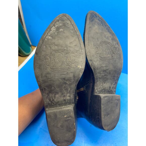 Nine West Vintage America Collection Black Leather Cowgirl Boots size 6 M - Picture 3 of 11